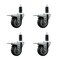 Service Caster 3.5'' Thermoplastic Rubber Swivel 1-1/4'' Expanding Stem Caster Set Total Lock Brake, 4PK SCC-EXTTL20S3514-TPRB-114-4 - alternate 1